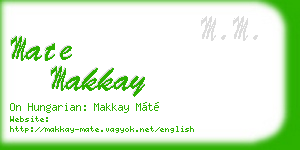 mate makkay business card